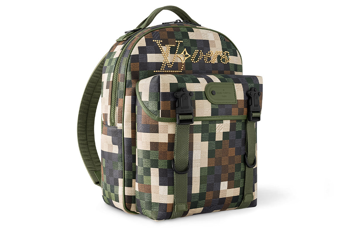 LOUIS VUITTON Canvas Backpack Men's Camouflage