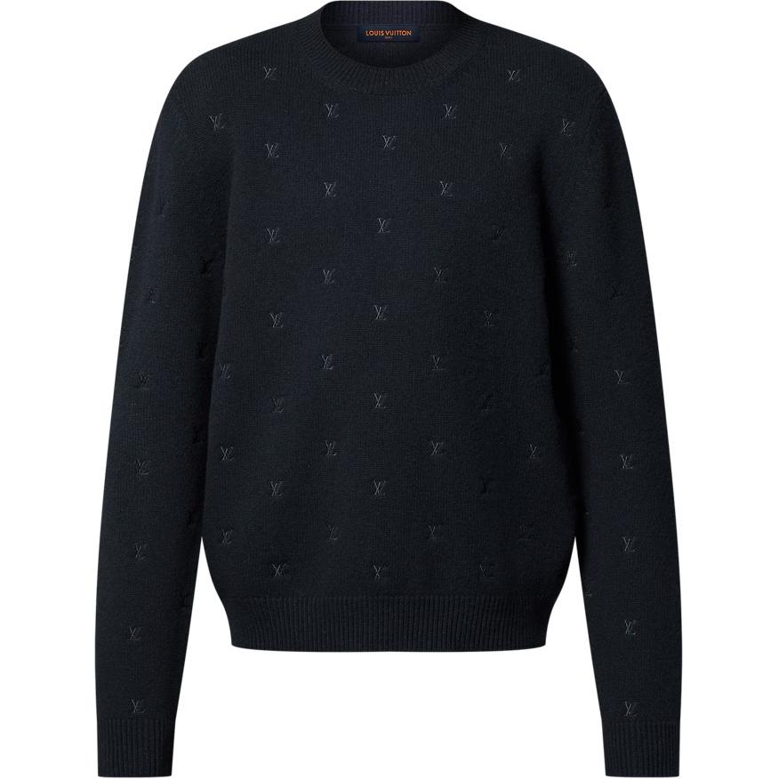 LOUIS VUITTON 1AGHUB Embroidered Signature Merino Crewneck