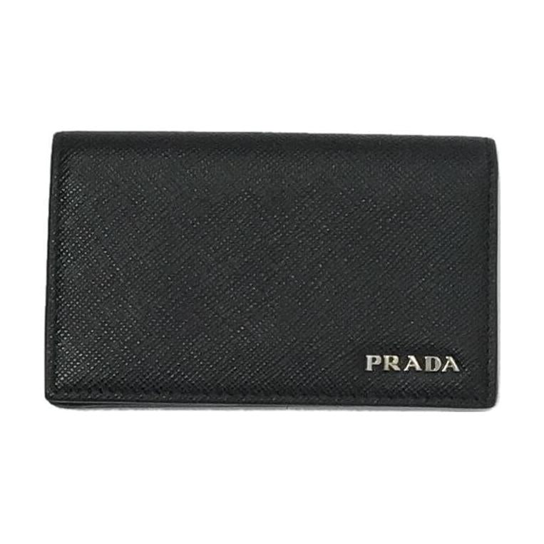 PRADA Saffiano Leather Card Holder Men's Black