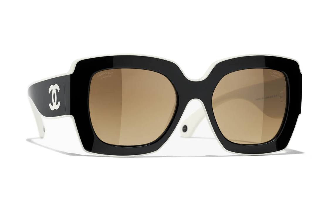 CHANEL Irregular Shape Sunglasses Unisex Black