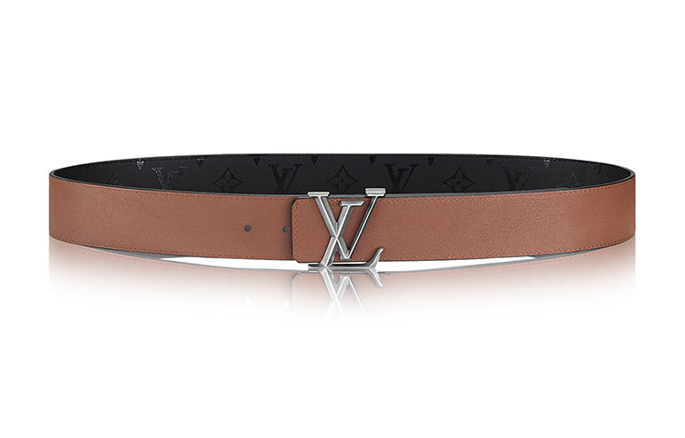 LOUIS VUITTON Double-Sided Pin Buckle Cow Leather Leather Belts Men's Black/Brown Width: 4cm