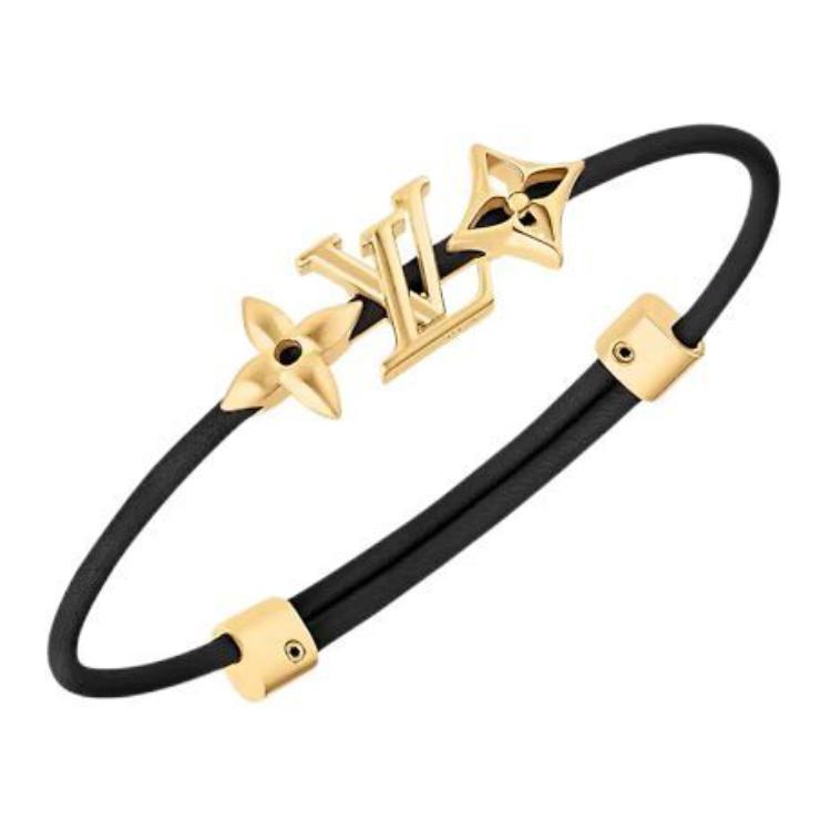 LOUIS VUITTON Metal, Leather Wristbands Unisex Black