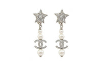 CHANEL 2020 Cc Star Rhinestone Earrings