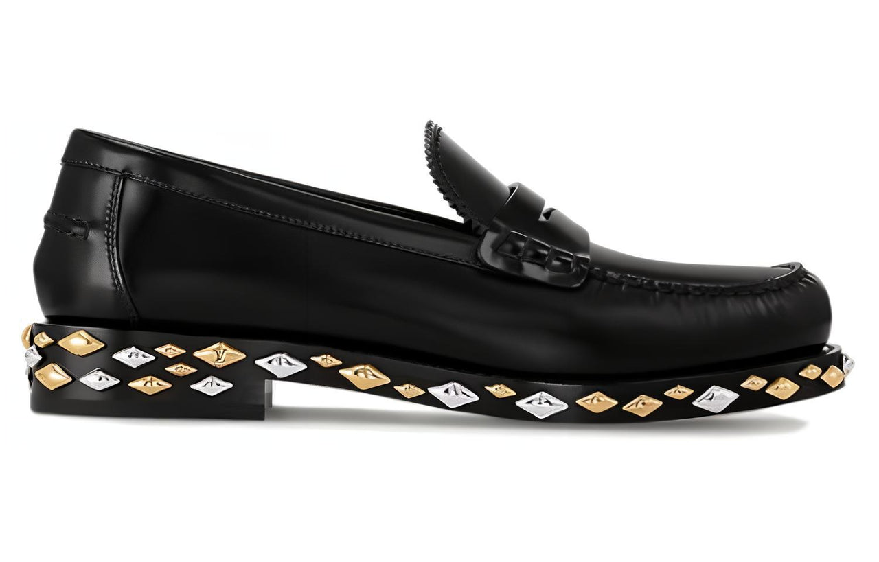 LOUIS VUITTON Loafers 2cm Women's Black