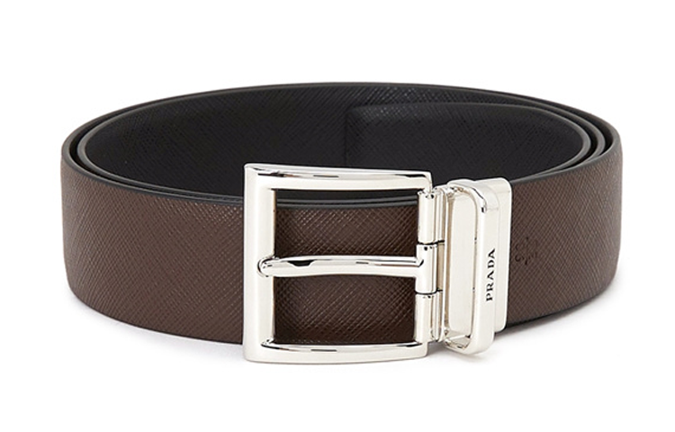 PRADA Logo Detailed Reversible Buckle Belt