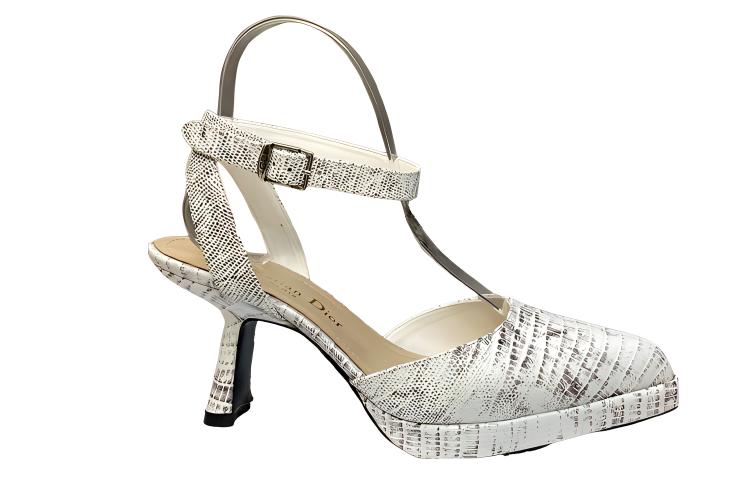 DIOR Block Heel High Heels Women's White