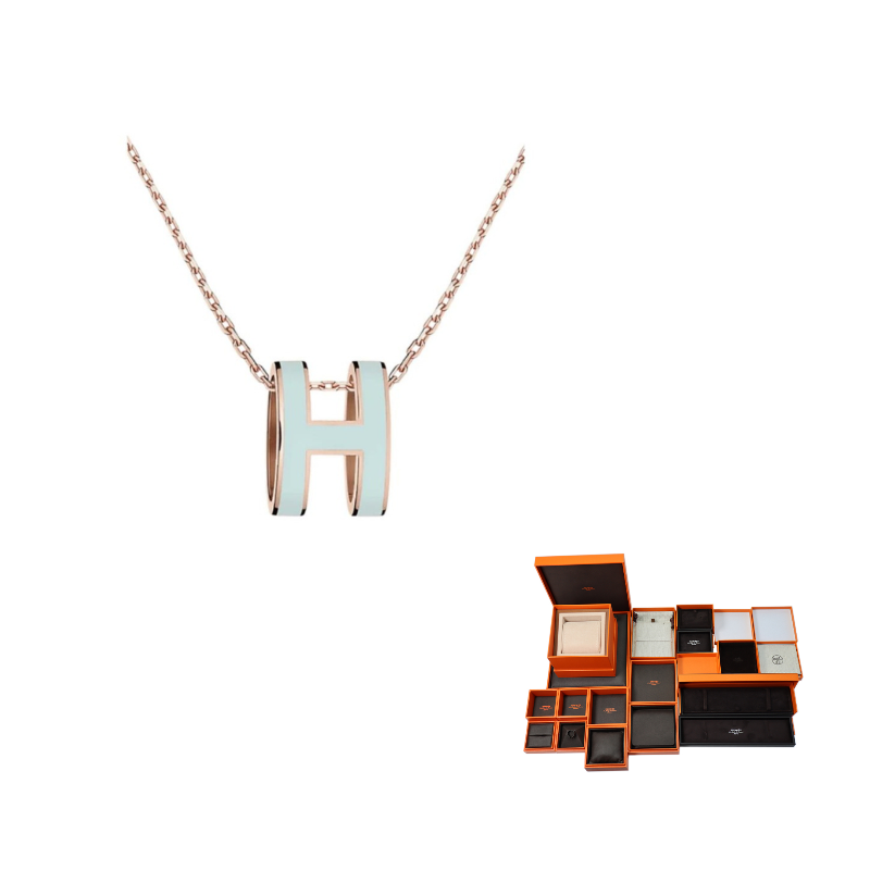 HERMES Metal Pendants Women's Light Blue