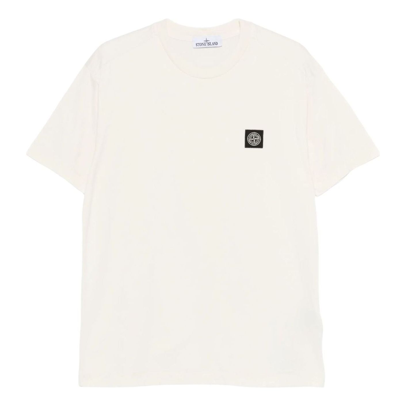 STONE ISLAND 2100027 60/2 Slim-Fit Compass Patch T-Shirt 'Ivory' L1S1521000-27S0013-V0093