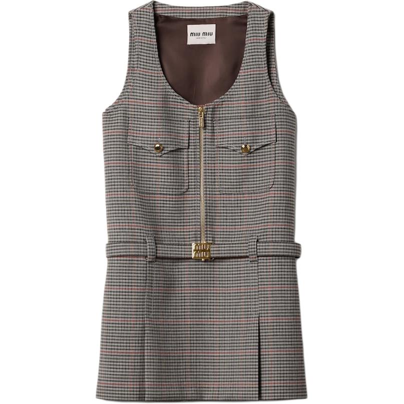 MIU MIU Sleeveless Dress Women's Slate Gray