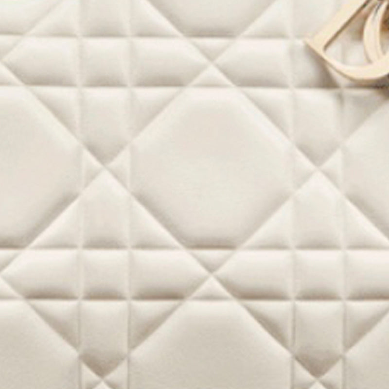 DIOR Calfskin Daisie Bag Shoulder Bag Crossbody Bag Handbag Medium Size Women's White