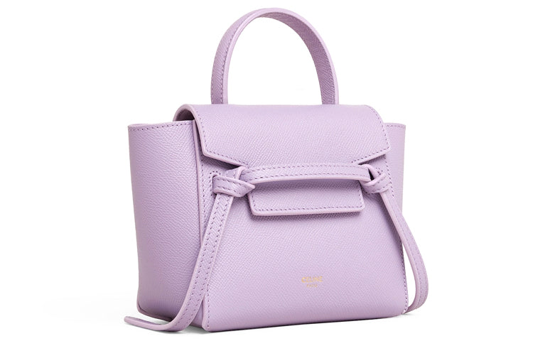 CELINE Belt Cow Leather Shoulder Bag, Crossbody Bag, Handbag Women's Purple