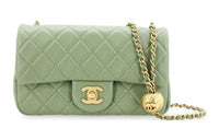 CHANEL Classic Flap CF Sheepskin Shoulder Bag Crossbody Bag Regular Women's Avocado Green