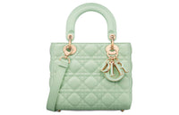 DIOR Lady Dior Cannage Lambskin Dior Bag Shoulder Bag Crossbody Bag Handbag Small Size Women's Light Mint