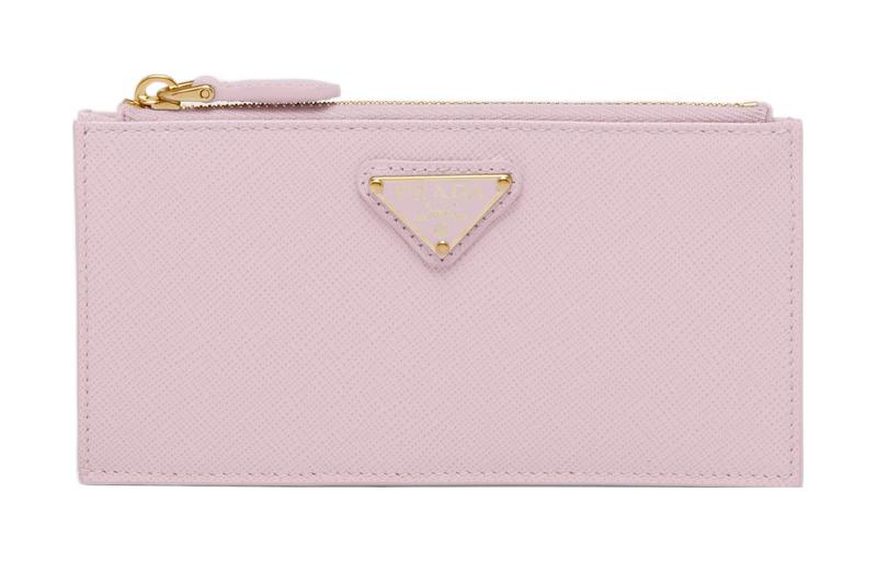 PRADA Saffiano Leather Card Holder Women's Snow Pink