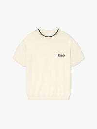 Rhude Men's Logo Knit Tee Black/ivory