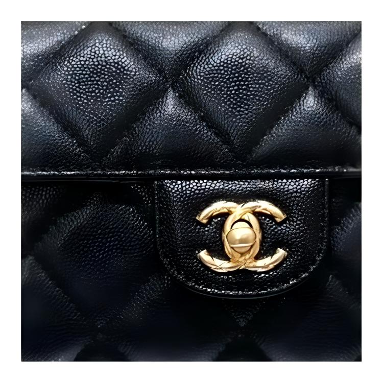 CHANEL Leather Portable Crossbody Bag Shoulder Bag Women's Black