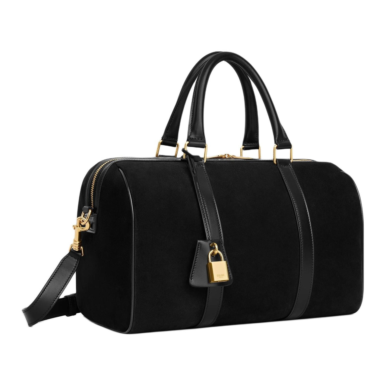 CELINE Suede Calfskin Shoulder Bag, Crossbody Bag, Handbag Women's Black