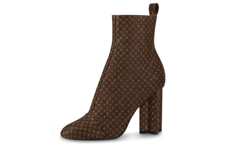 LOUIS VUITTON Silhouette Ankle Boots Women's Brown