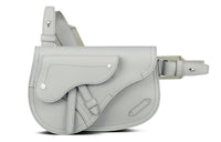 DIOR Cow Leather Saddle Bag Crossbody Bag Fanny Pack Sling Bag Men's Gray White