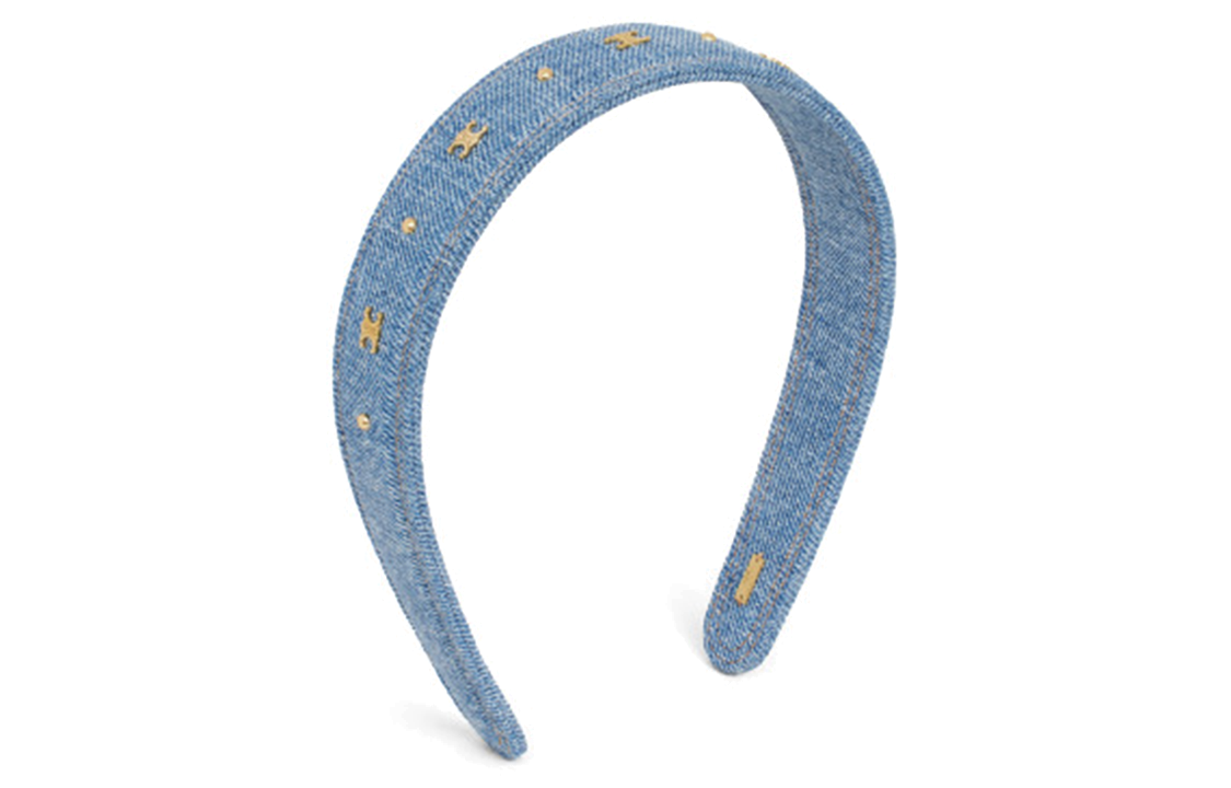 CELINE Headband In Cotton And Brass With Gold Finish