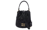 MIU MIU Nappa Leather Bucket Bag, Handbag, Shoulder Bag, Crossbody Bag Women's Black