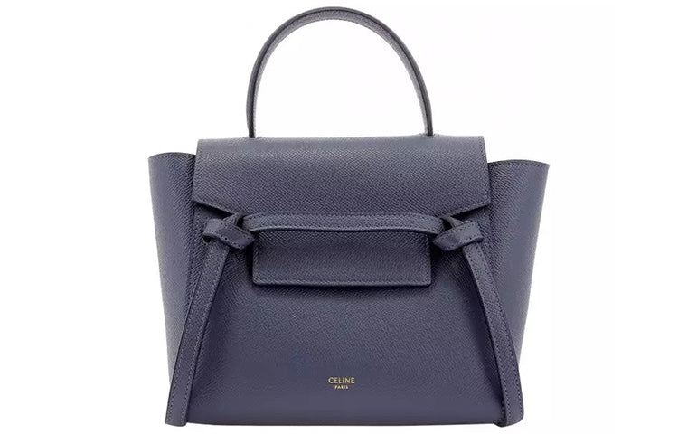 CELINE Grained Calfskin Handbag, Shoulder Bag, Crossbody Bag, Handbag Women's Blue Purple