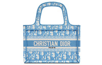 DIOR BookTote Embroidery Tote Bag Shopping Bag Handbag Mini Women's Cornflower Blue