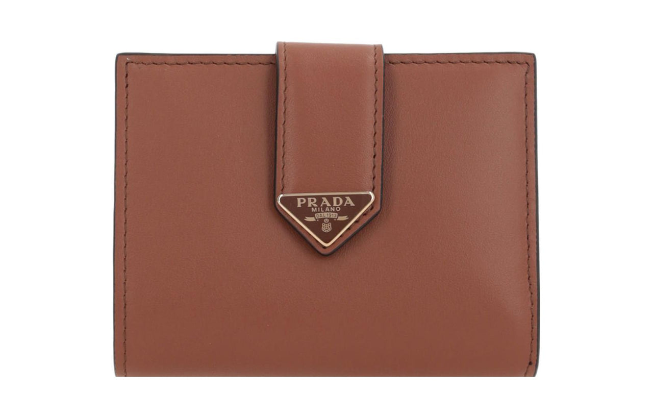 PRADA Calfskin Wallet Regular Women's Light Brown