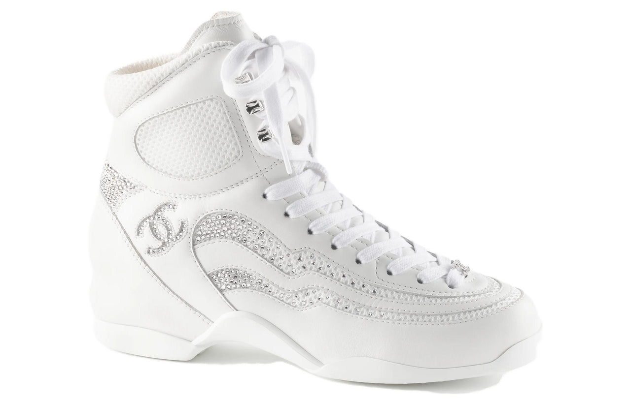 CHANEL Cushioning Wear-Resistant High-Top Casual Shoes Women's White