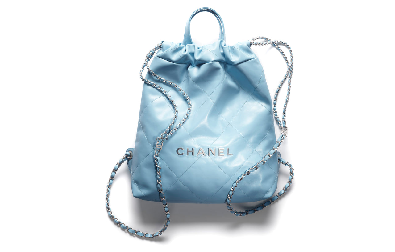 CHANEL Calfskin Backpack Small Size Women's Light Blue