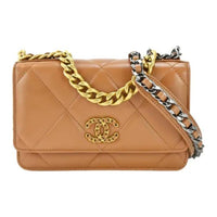 CHANEL 19BagWOC Goatskin Handbag Shoulder Bag Crossbody Bag Women's Brown