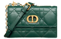 DIOR Caro Sheepskin Crossbody Bag Shoulder Bag Women's Pine Green