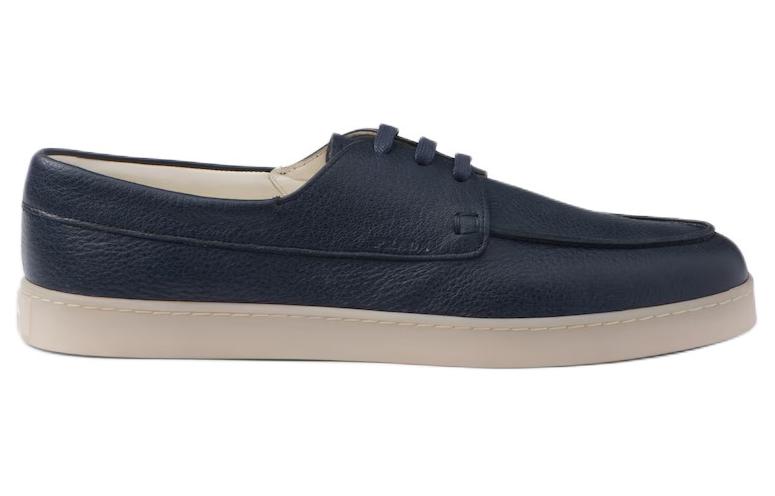 PRADA Lace-up Leather Loafers