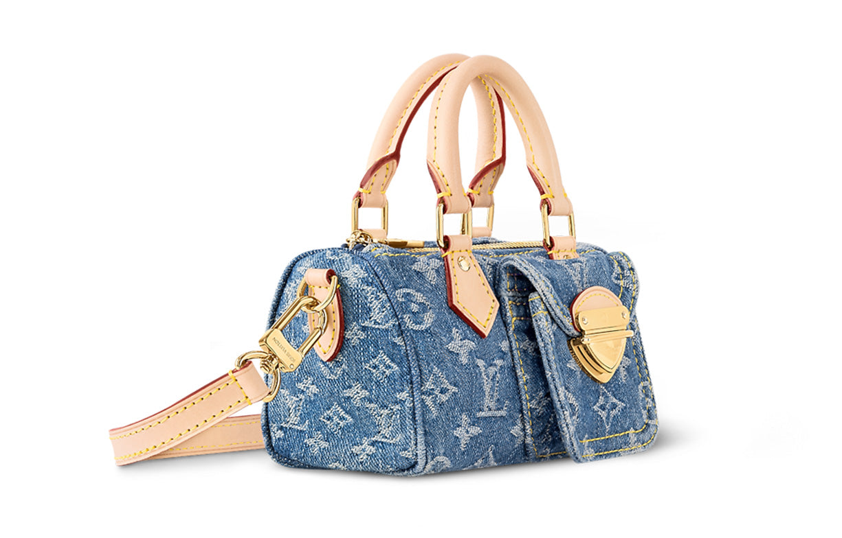 LOUIS VUITTON Nano Speedy Monogram Denim Blue