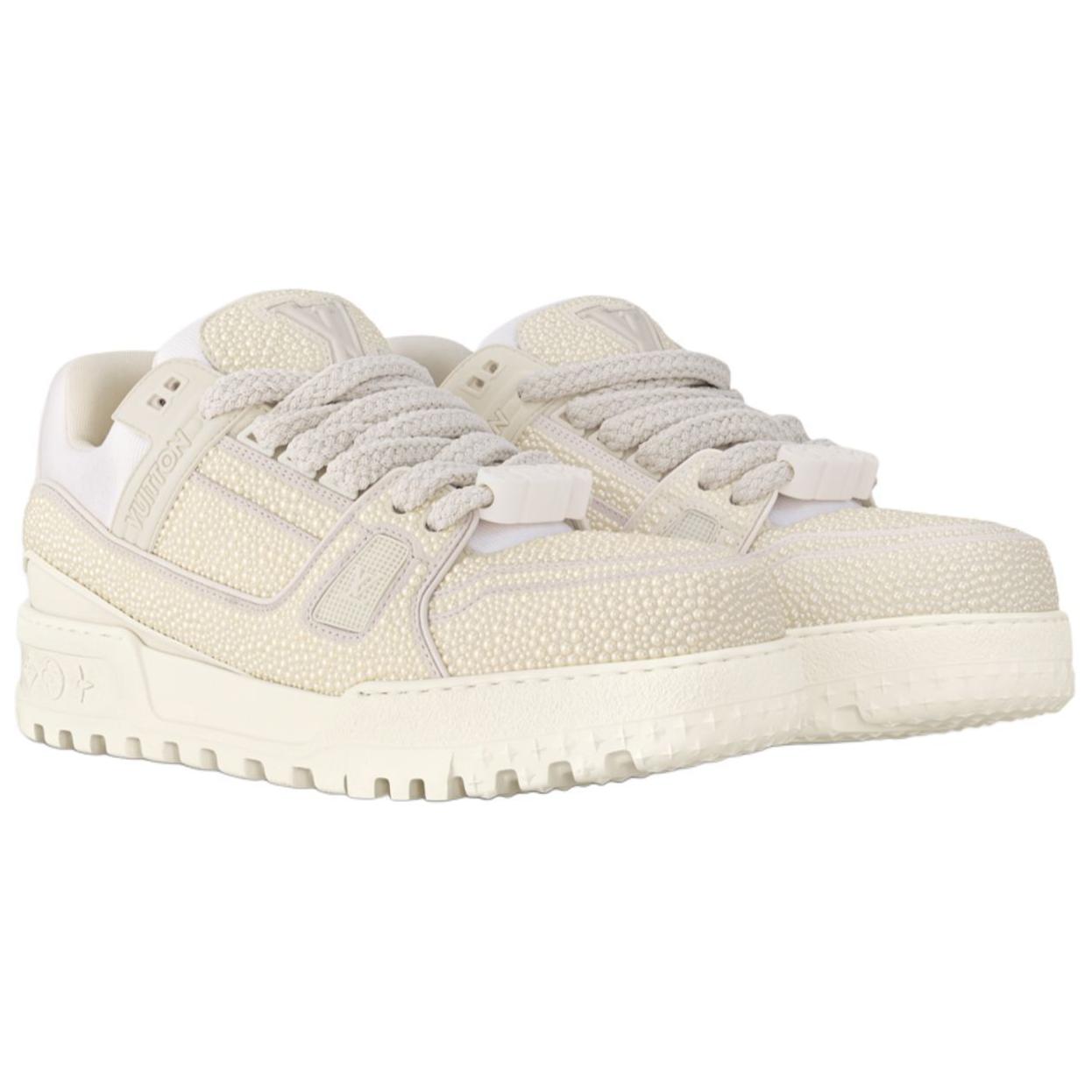 LOUIS VUITTON Trainer Maxi Low-Top Skateboard Shoes Unisex Ecru