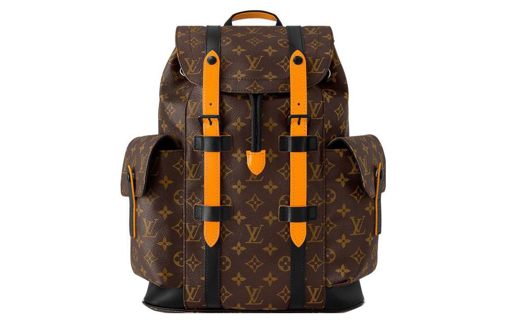 LOUIS VUITTON CHRISTOPHER Coated Canvas With Leather Backpack Small Size Women's Brown