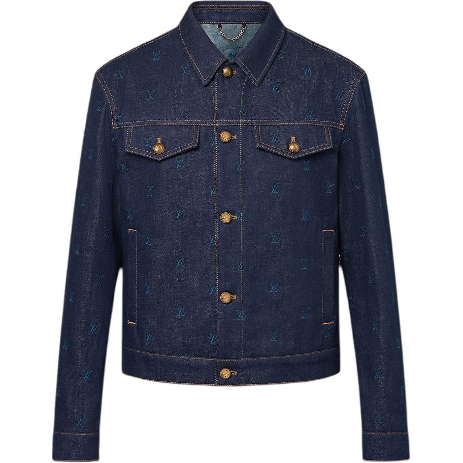 LOUIS VUITTON Lv Blason Embroidered Denim Blouson