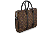 LOUIS VUITTON Canvas Briefcase, Laptop Bag, Shoulder Bag, Crossbody Bag, Handbag Small Size Men's Brown