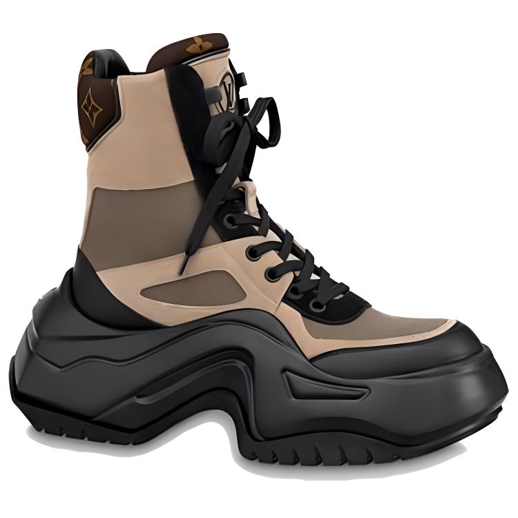 LOUIS VUITTON Archlight 2.0 Platform Ankle Sneakers 'Tan Black' Women's