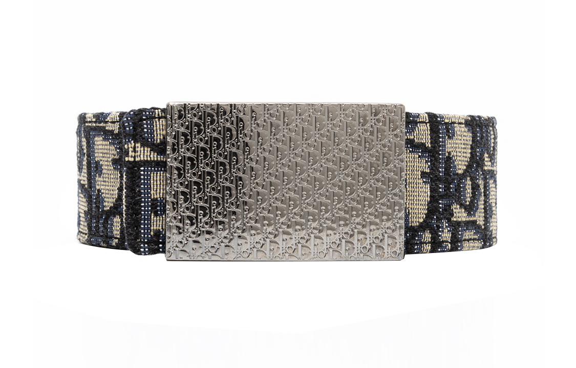 DIOR Oblique Jacquard Grained Calfskin Belt