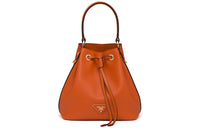 PRADA Saffiano Leather Bucket Bag Handbag Shoulder Bag Crossbody Bag Women's Papaya Orange
