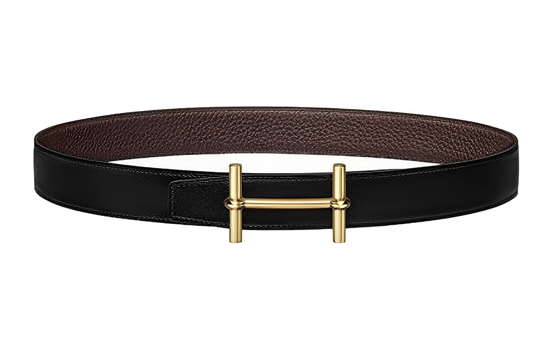 HERMES Leather Belts Men Black