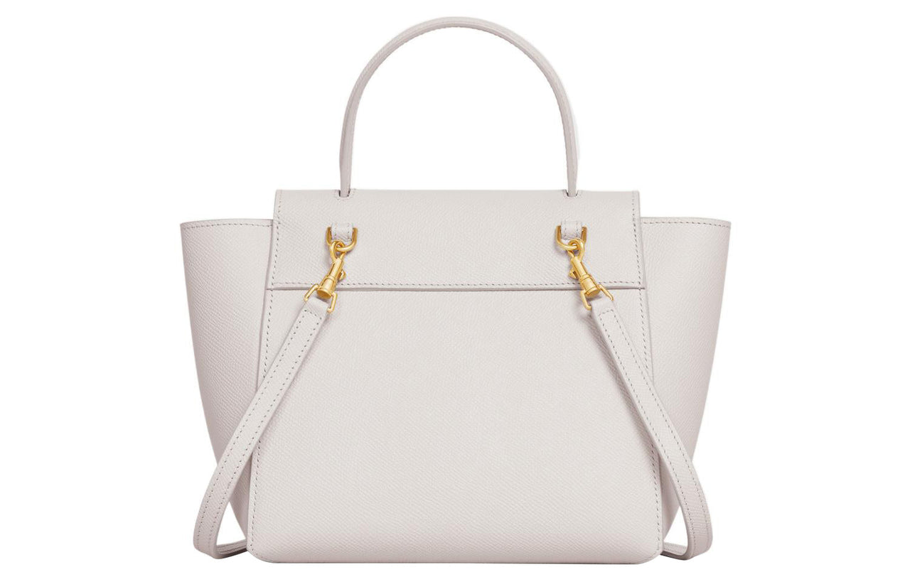 CELINE Grained Calfskin Catfish Bag Fanny Pack Handbag Shoulder Bag Crossbody Bag Women's White
