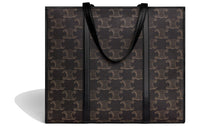 CELINE TriompheCabas Canvas With Calfskin Trim Tote Bag, Shopping Bag, Shoulder Bag, Handbag Extra Large Men's Black