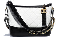 CHANEL Gabrielle Calfskin Hobo Bag, Crossbody Bag, Shoulder Bag Small Size Women's Black White
