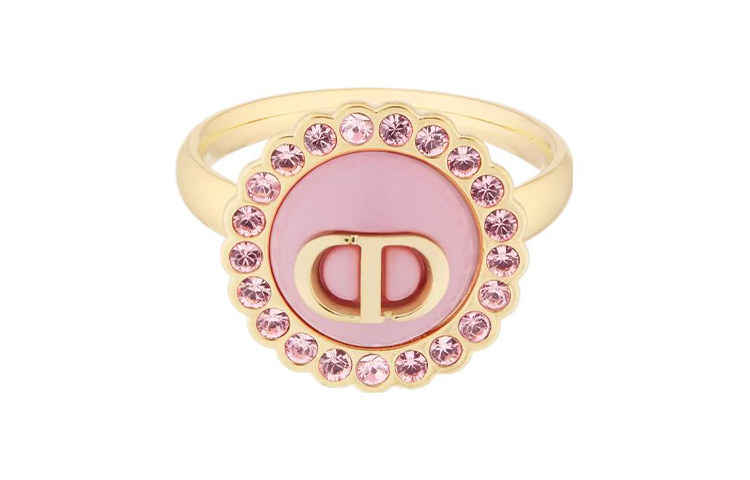 DIOR Metal, Glass, Crystal Rings Women's Pink