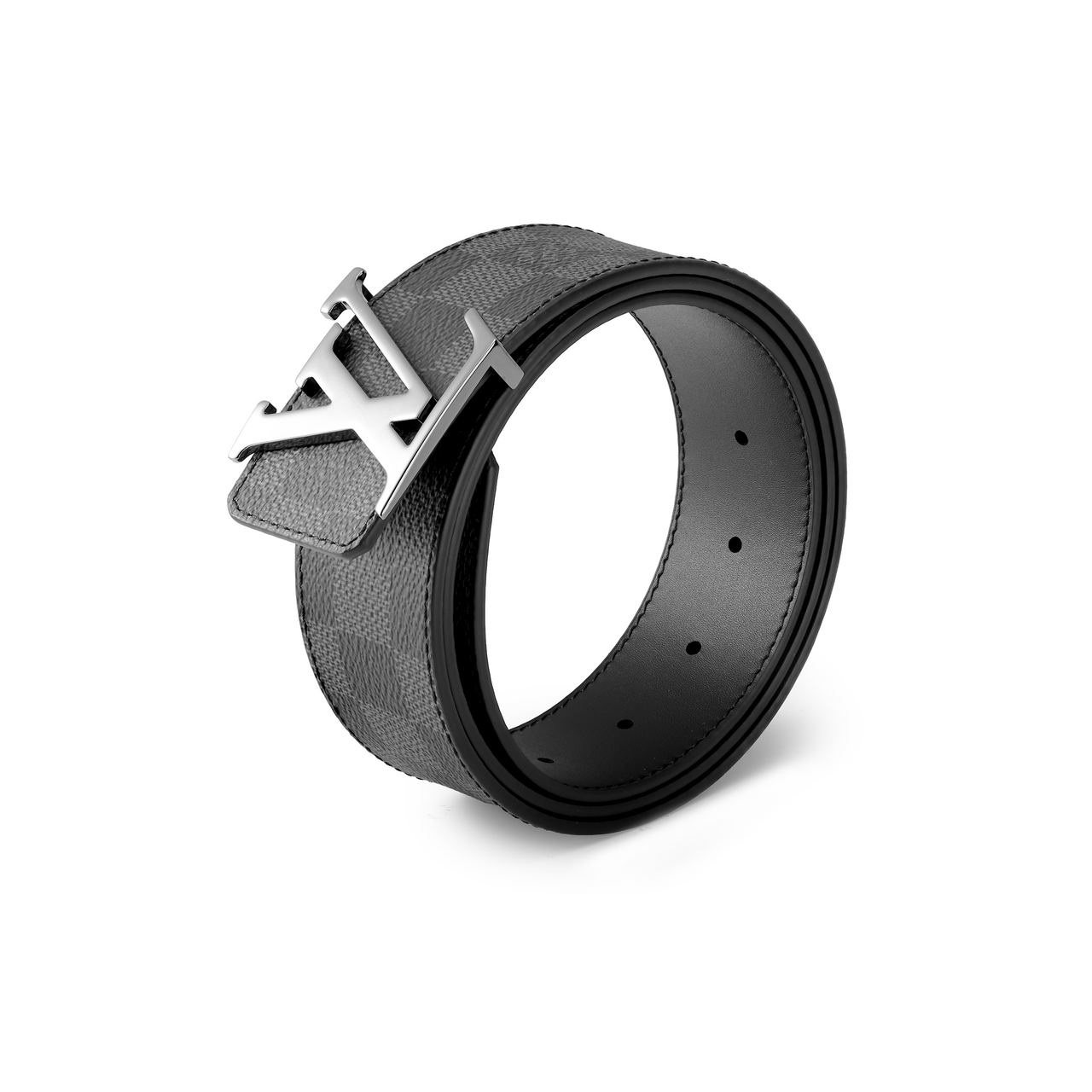 LOUIS VUITTON Lv Initiales Silver Buckle Reversible Belt Damier Graphite 40mm