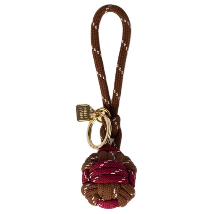 MIU MIU Polyester Bag Accessory Women's Brown With Burgundy Accents
