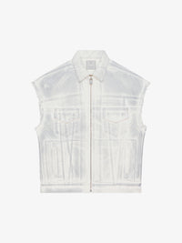Givenchy Men's Oversized Fit Zip Vest V Pocket Print