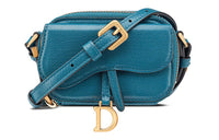 DIOR Saddle Sheepskin Shoulder Bags Handbags Crossbody Bags Clutches Mini Women's Gray Blue